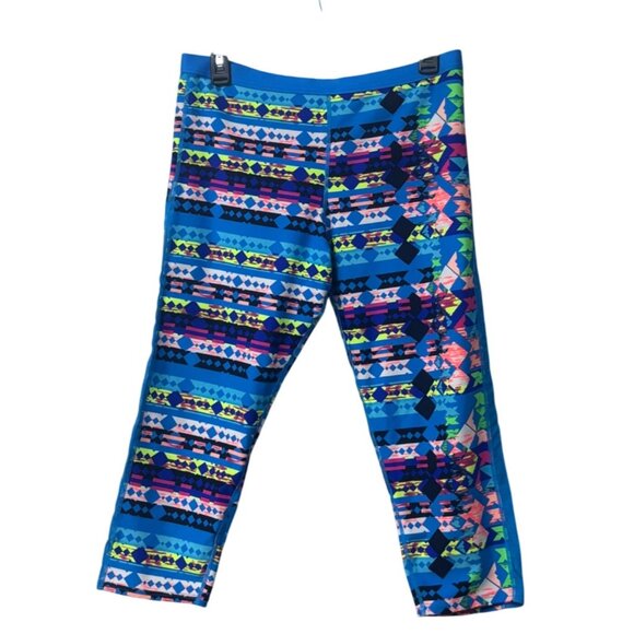 TYR Womens Geometric Patterned Cropped  Leggings L 10/12 - Picture 1 of 8